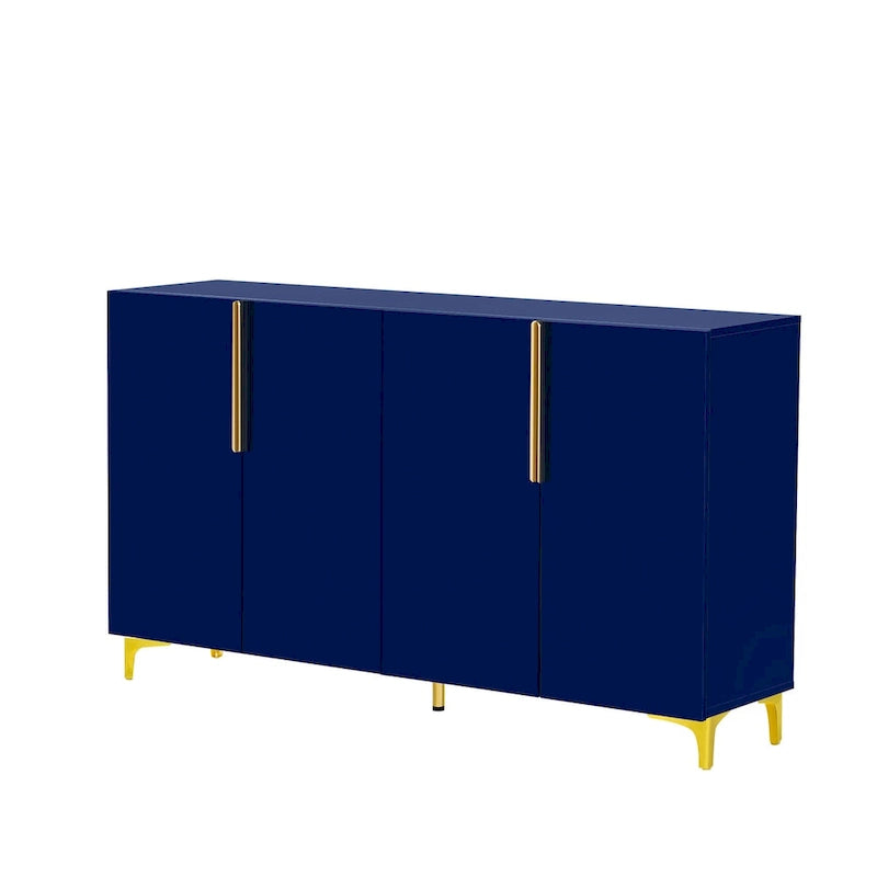 A Glossy Finish Light Luxury Storage Cabinet, Adjustable, Suitable for Living Room, Study, Hallway.