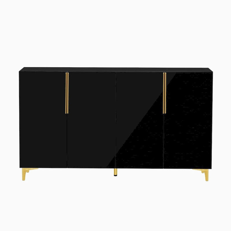 A Glossy Finish Light Luxury Storage Cabinet, Adjustable, Suitable for Living Room, Study, Hallway.