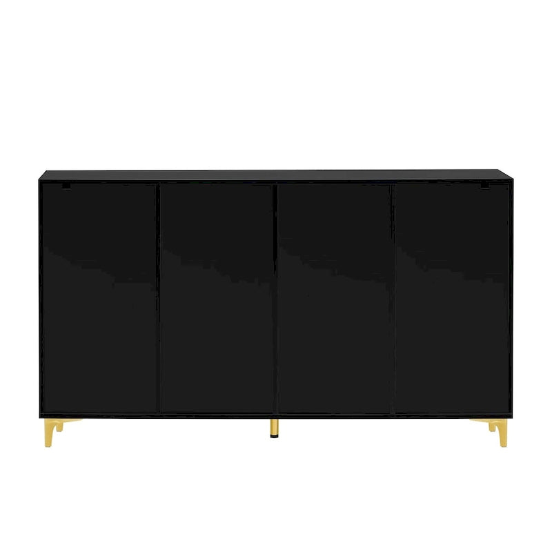 A Glossy Finish Light Luxury Storage Cabinet, Adjustable, Suitable for Living Room, Study, Hallway.