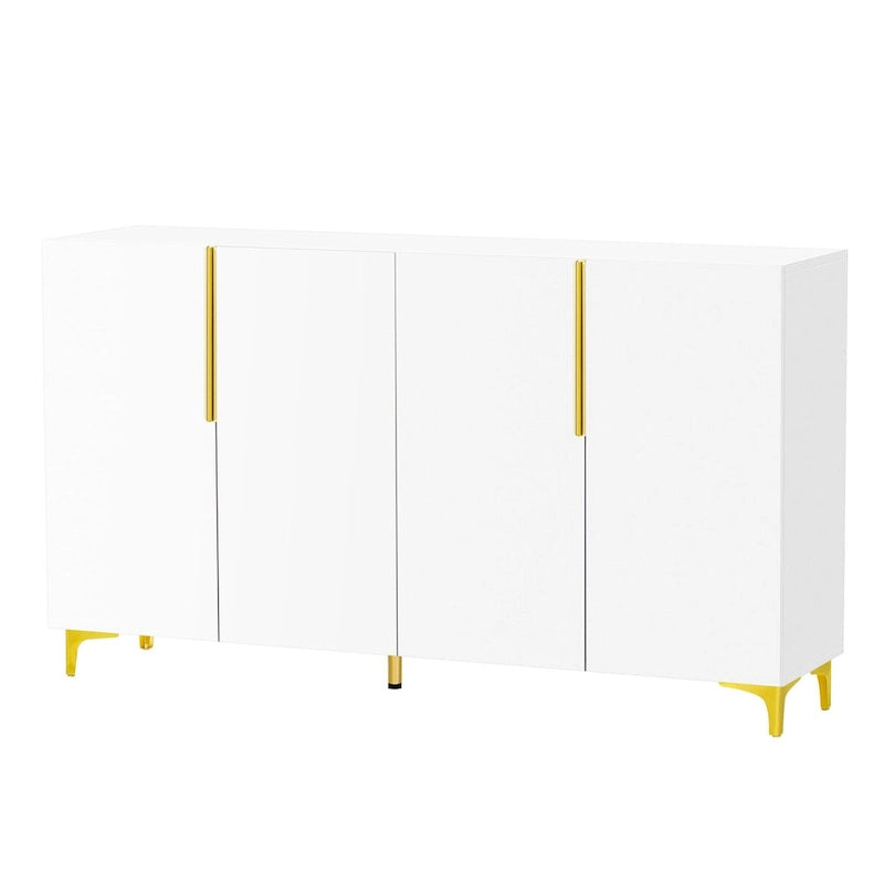 A Glossy Finish Light Luxury Storage Cabinet, Adjustable, Suitable for Living Room, Study, Hallway.