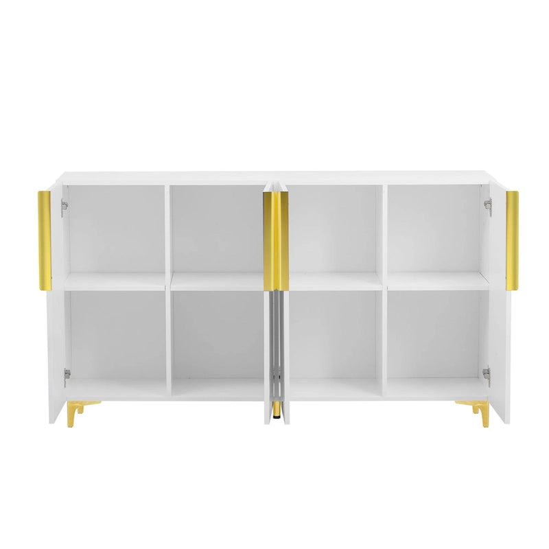 A Glossy Finish Light Luxury Storage Cabinet, Adjustable, Suitable for Living Room, Study, Hallway.