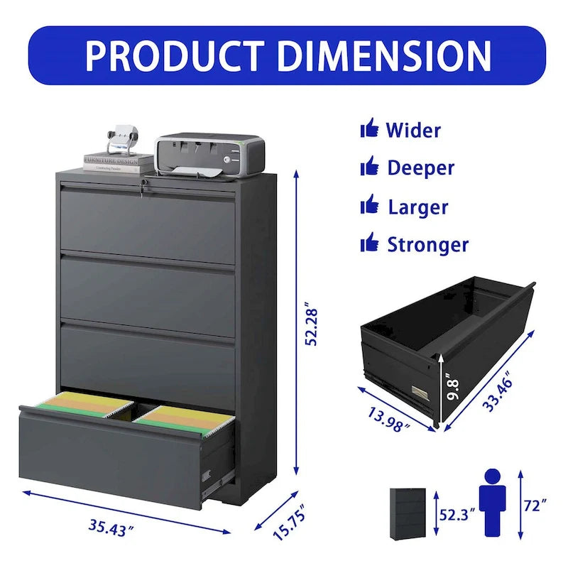 Lateral File Cabinet 4 Drawer