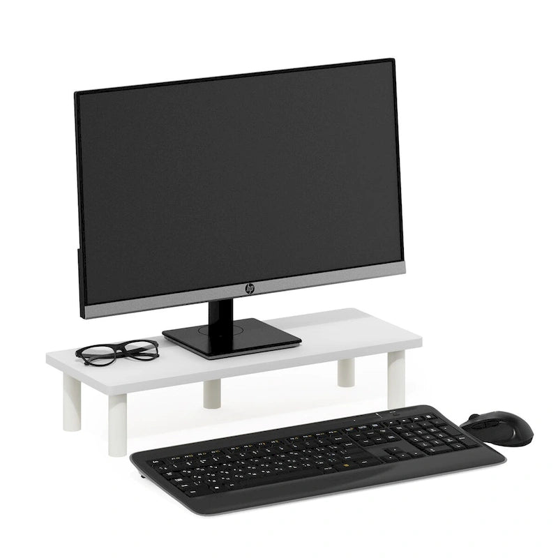 Furinno Turn-N-Tube Monitor Riser Stand, White/White - N/A