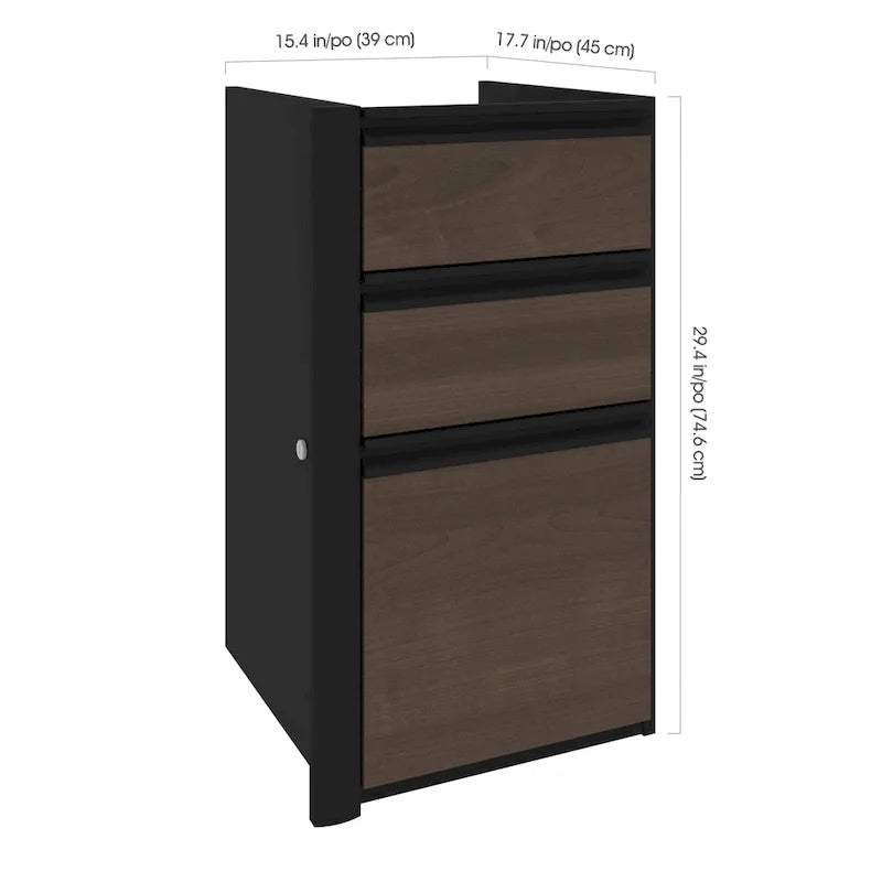 Bestar Connexion 16W Add-On 3 Drawer Pedestal by Bestar.