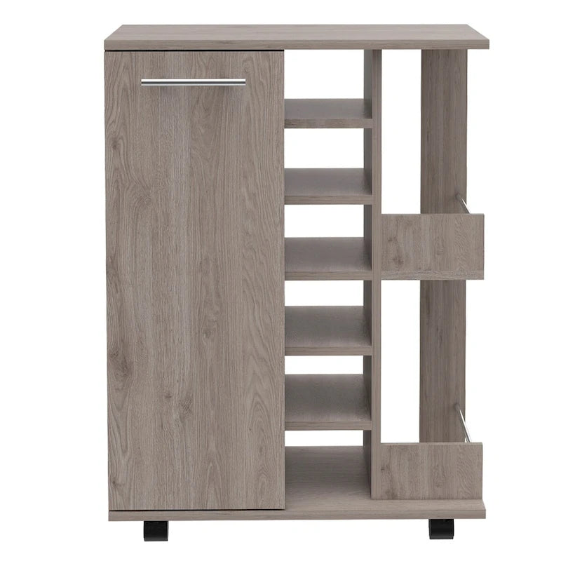 Bartlet 2-Shelf 6-Bottle Bar Cart with Division