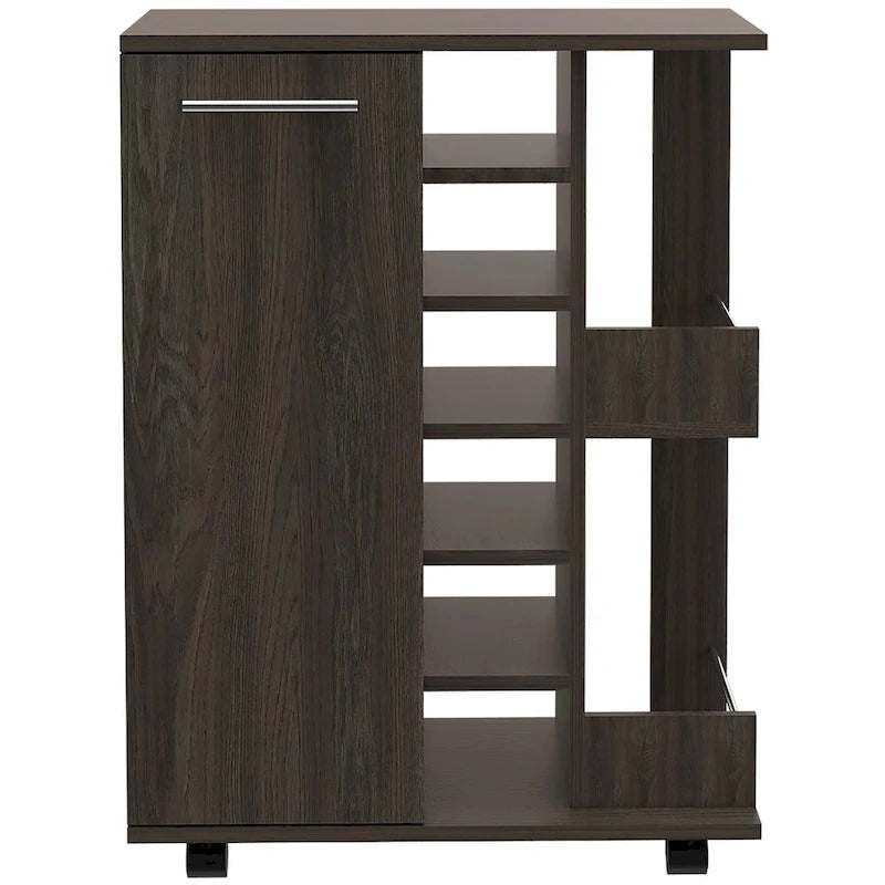 Bartlet 2-Shelf 6-Bottle Bar Cart with Division