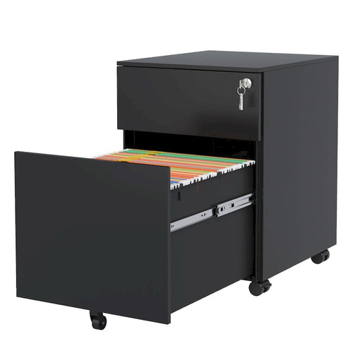 2 Drawer Mobile File Cabinet with Lock