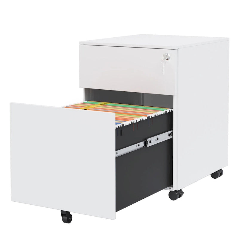 2 Drawer Mobile File Cabinet with Lock
