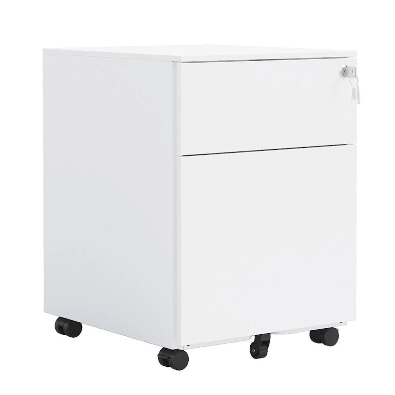 2 Drawer Mobile File Cabinet with Lock