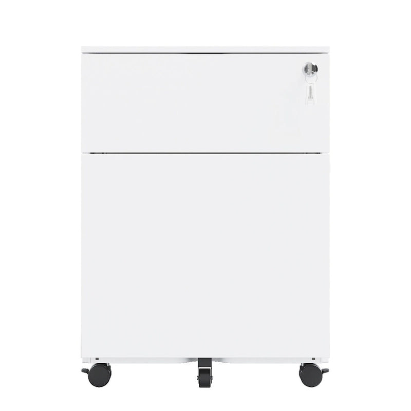 2 Drawer Mobile File Cabinet with Lock