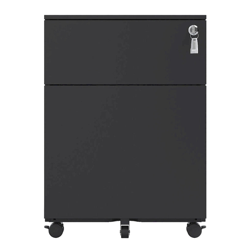 2 Drawer Mobile File Cabinet with Lock