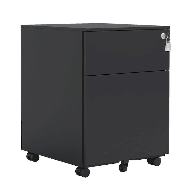 2 Drawer Mobile File Cabinet with Lock