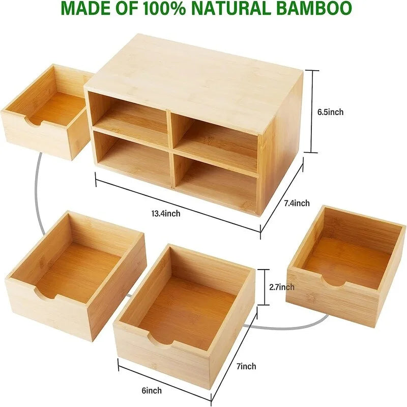4 Drawers Makeup Storage - 13.38D x 16.5W x 7.48H