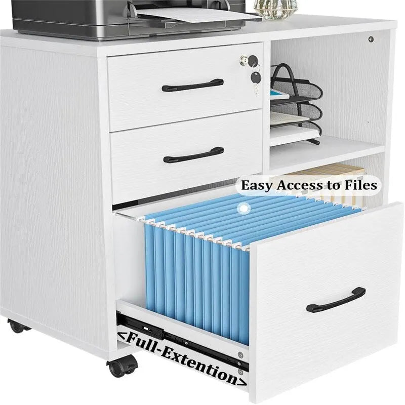 3 Drawer File Cabinets - 34.6D x 18.1W x 6.9H
