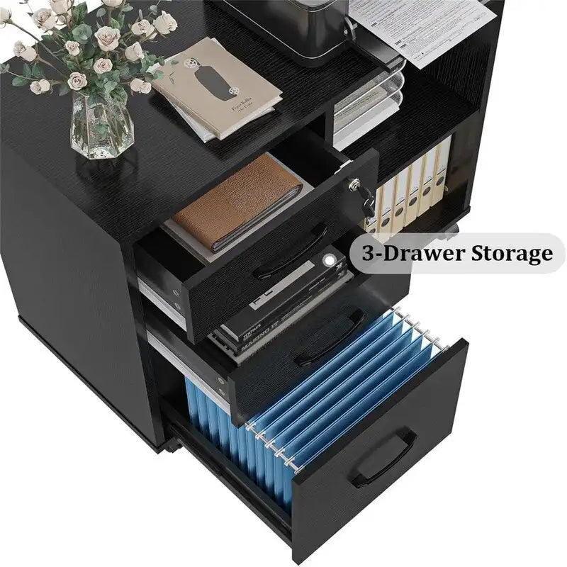 3 Drawer File Cabinets - 34.6D x 18.1W x 6.9H