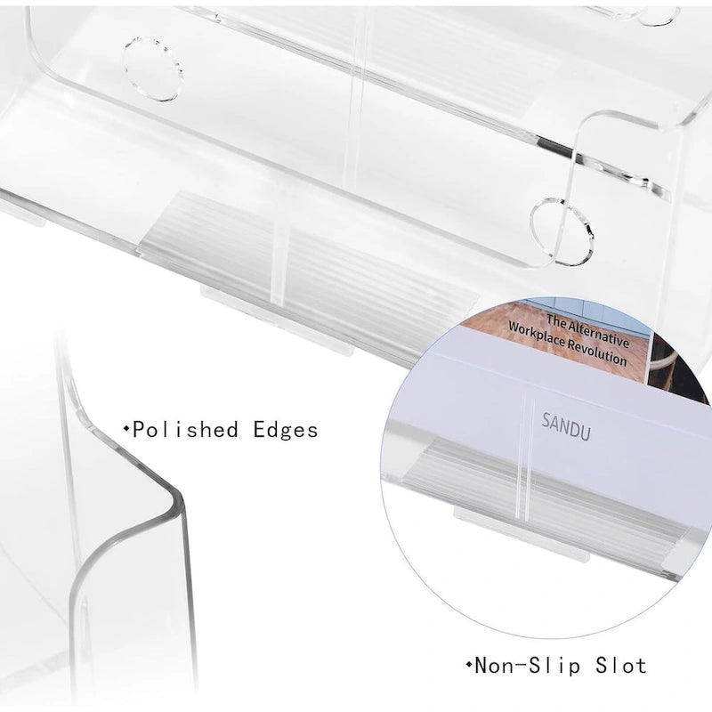 Acrylic Clear Literature Holder Brochure Display Stand for Office Paper Filing and Magazine