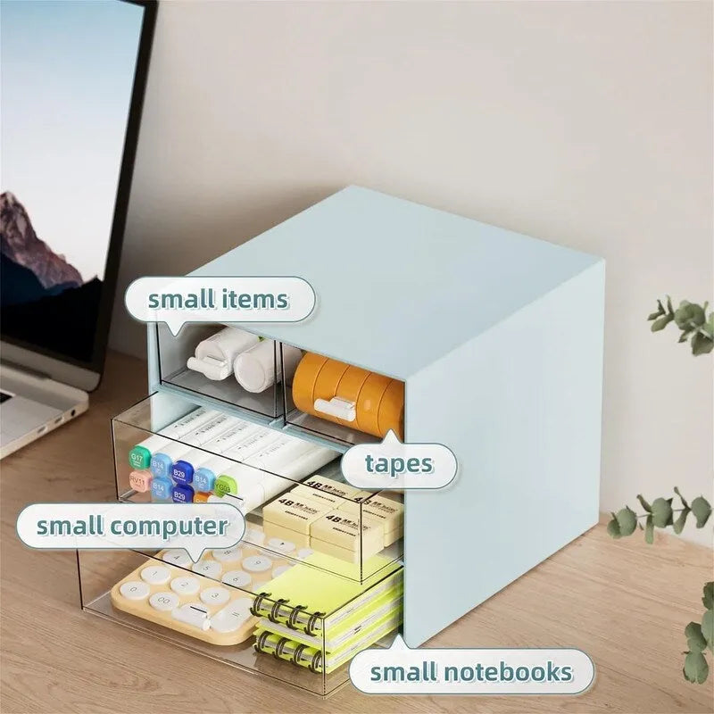 Desk Organizer with 4 Drawers - 9.05D x 6.69W x 2.09H