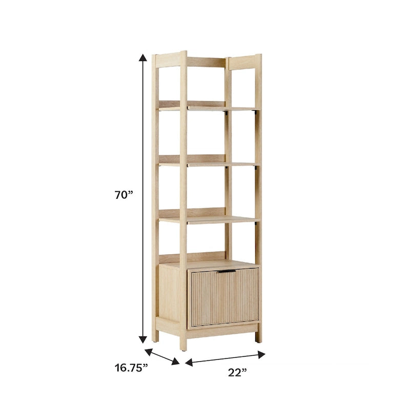 Middlebrook Designs 22 Narrow Bookshelf with Drawer