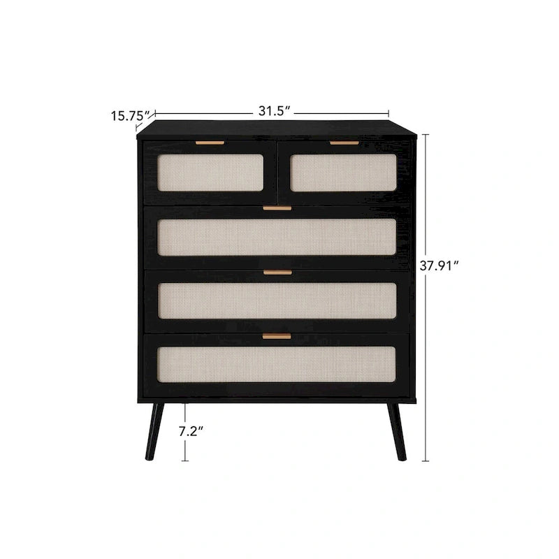 5 Drawer Cabinet Accent Storage Cabinet