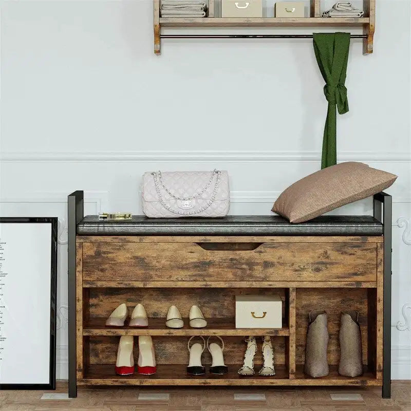 Shoe Storage Bench - 11.8D x 35.4W x 24.4H