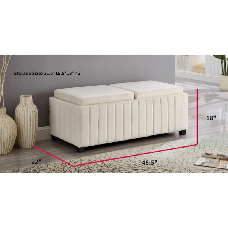 Storage Bench with coffee tray