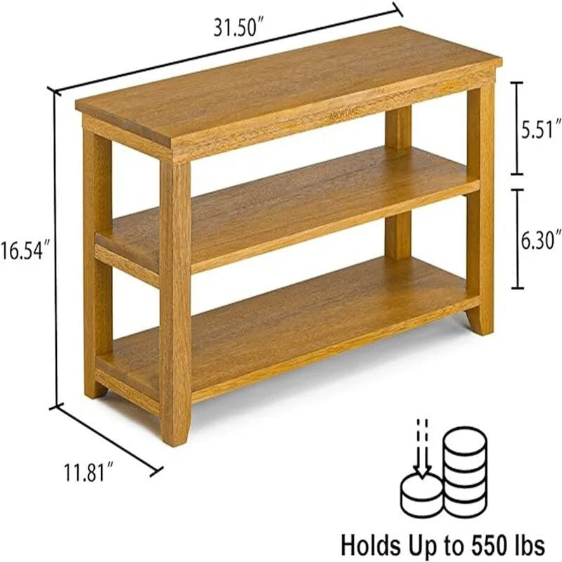 Bench 2-Tier Wood Heavy Duty - 11.81D x 31.5W x 16.54H