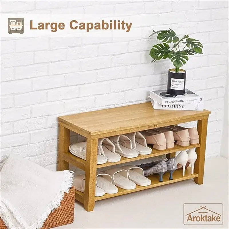 Bench 2-Tier Wood Heavy Duty - 11.81D x 31.5W x 16.54H