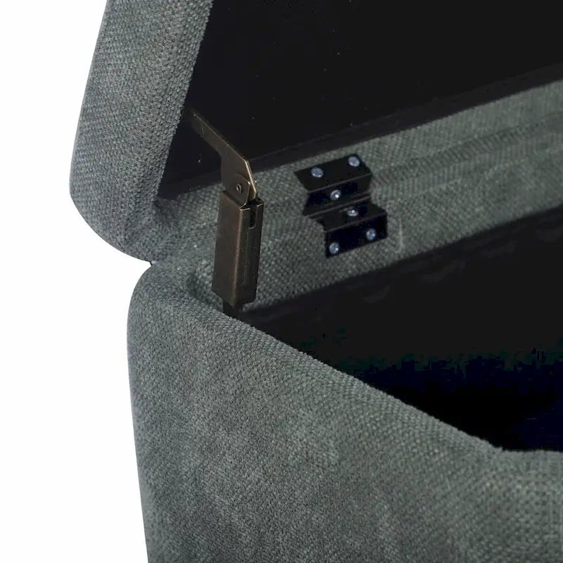 Rectangular Upholstered Storage Bench with Padded Seat and Storage Chest