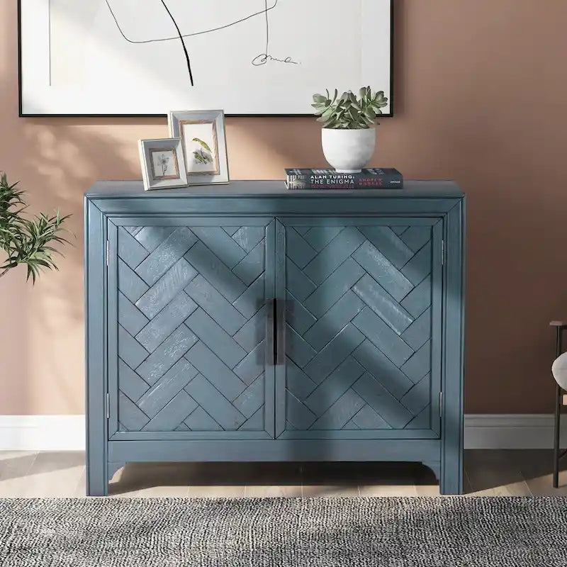 40 Cabinets with Unique Design Doors with 1 Adjustable Shelves,Suitable for Multiple Rooms Such as Living Room and Study Room