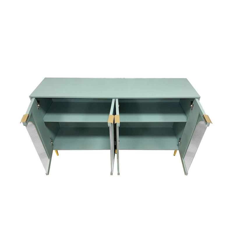 Accent Cabinet Lacquered Wooden Cabinet with 4 Glass Doors Sideboard Buffet Server Cabinet Storage Cabinet, for Living Room