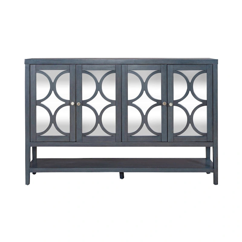 Circle View Blue Dusk Four Door Accent Cabinet