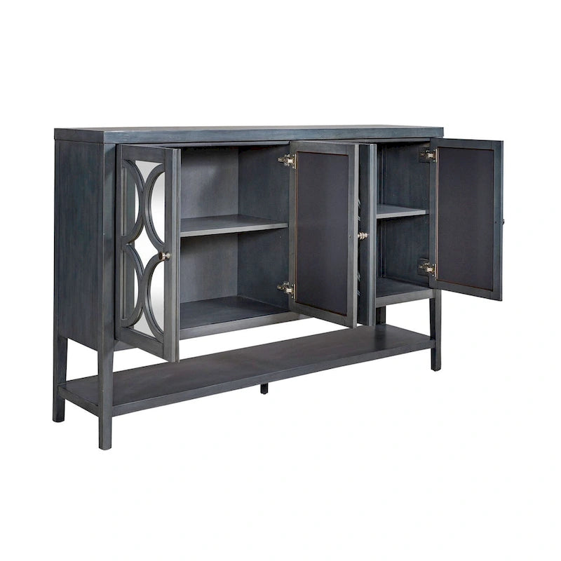 Circle View Blue Dusk Four Door Accent Cabinet
