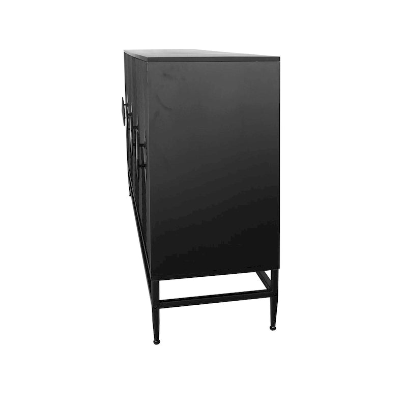Wooden Cabinet With Glass Doors and Shelves Display Storage Cabinet