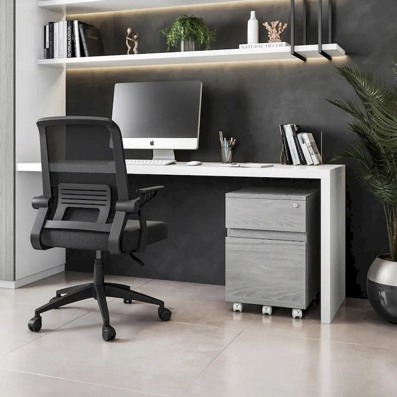 Kinnear Office Rolling Two Drawer Storage File Cabinet With Lock