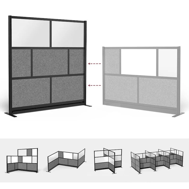 Modular Wall Room Divider System - Black Frame - 70 x 70 Starter Wall