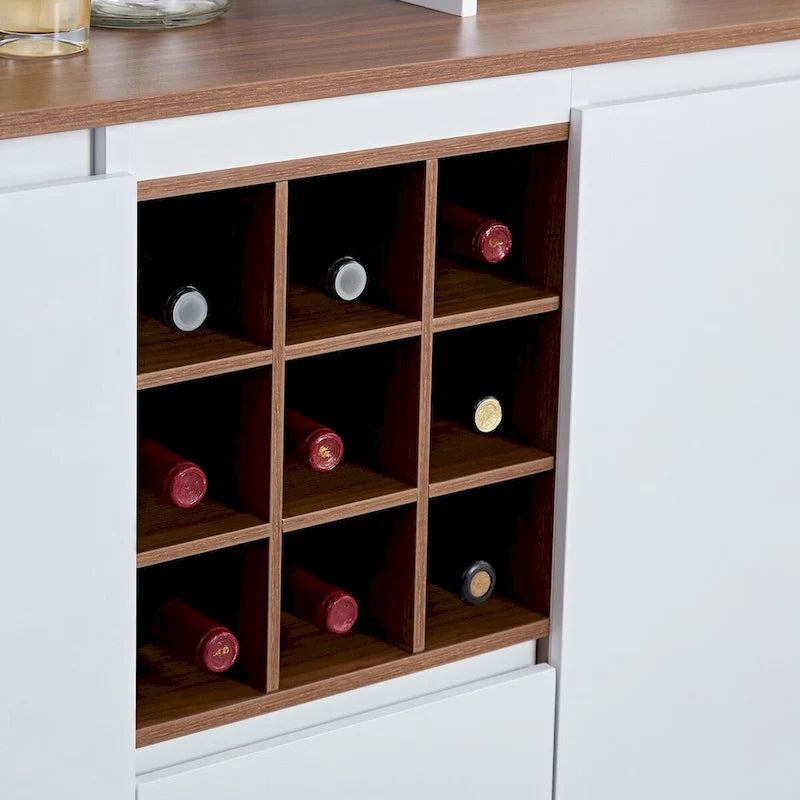 Farmhouse Coffee Bar Cabinet ,68.89 Kitchen Buffet Cabinet with Storage, Liquor Cabinet for Home & Dining Room