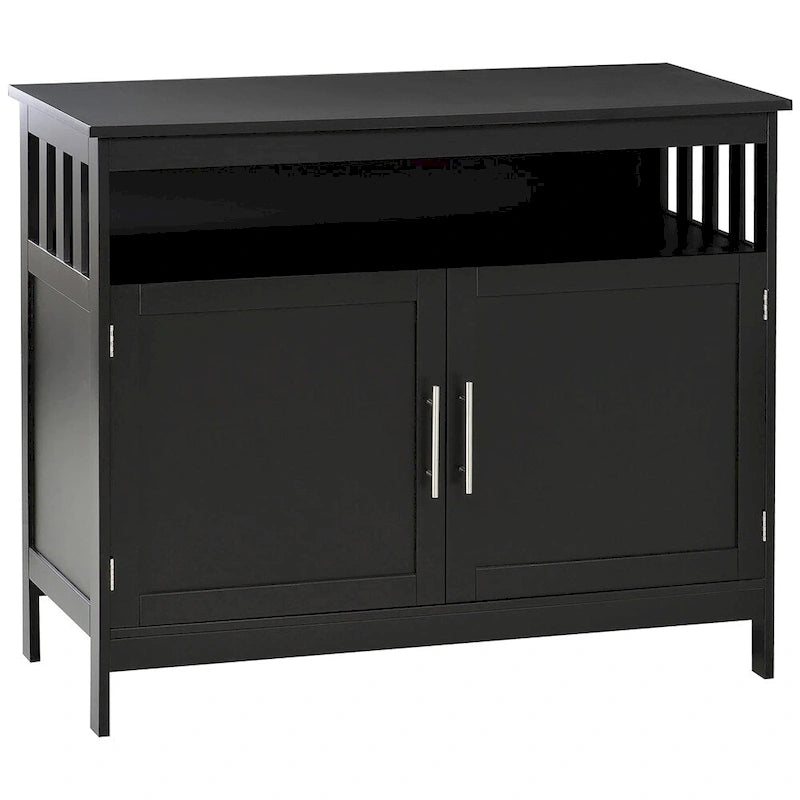 Wood Buffet Cabinet with Shelf and Magnet Door - N/A