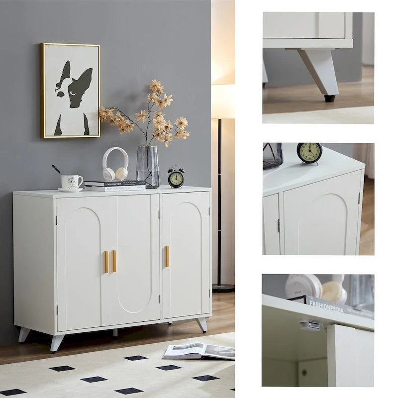 Sideboard Buffet cabinet with 3 doors and removable shelves, for living room, dining room