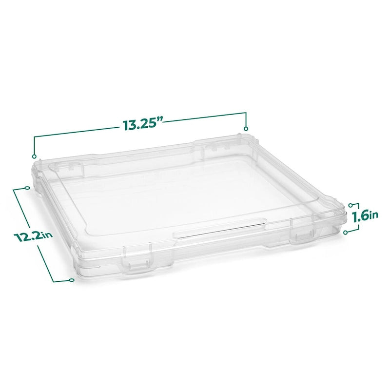Sorbus Thin Clear Stackable Portable Project Case, Interior 10x12 Snap-Tight Closure Storage Office Supplies - Set of 6
