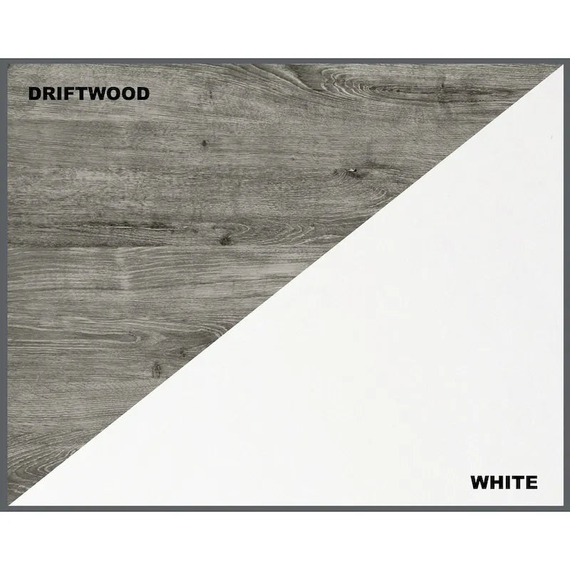 Saint Birch Finley Gray Oak Top and White Finish 3-Drawer Cabinet