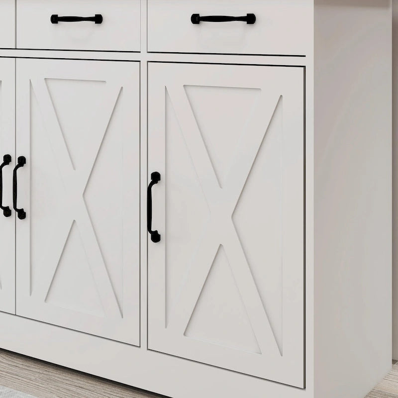 Farmhouse Buffet Cabinet Storage Sideboard with 3 Drawers and 3 Doors