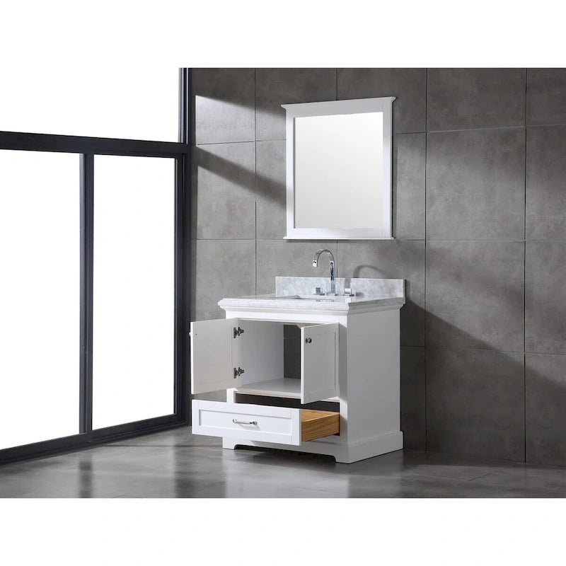Mareo 36 Solid Wood Bathroom Vanity Set
