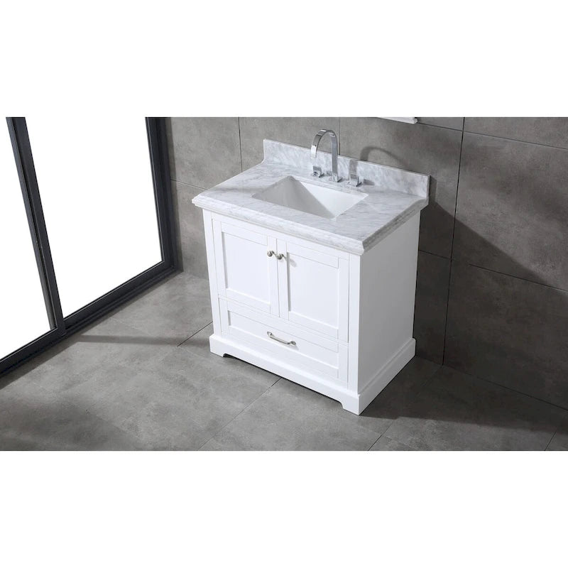 Mareo 36 Solid Wood Bathroom Vanity Set
