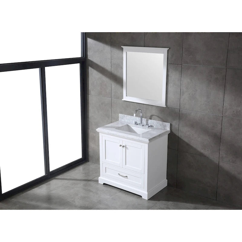 Mareo 36 Solid Wood Bathroom Vanity Set