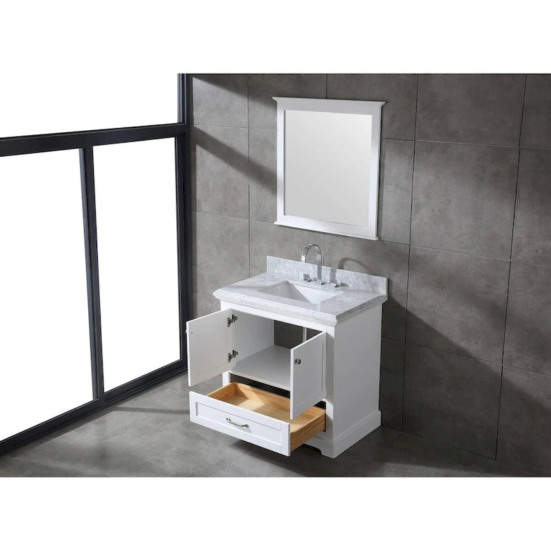 Mareo 36 Solid Wood Bathroom Vanity Set