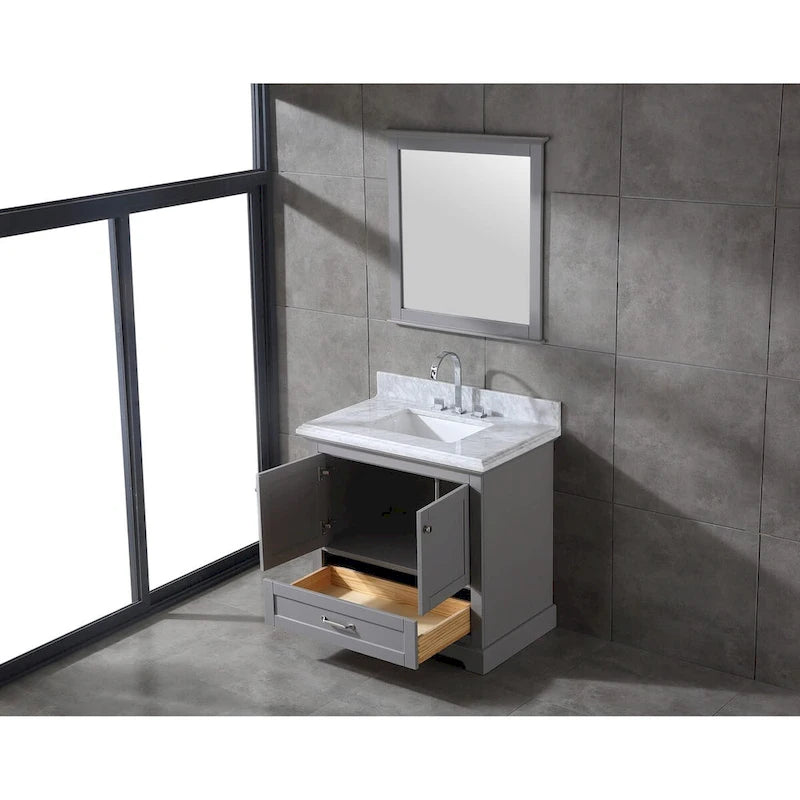 Mareo 36 Solid Wood Bathroom Vanity Set
