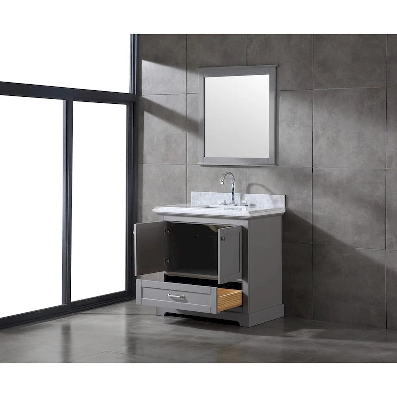 Mareo 36 Solid Wood Bathroom Vanity Set