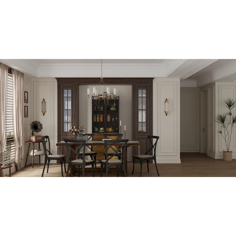Multifunctional Kitchen Cabinet Collection Metal Frame Shelf Brown Walnut Color