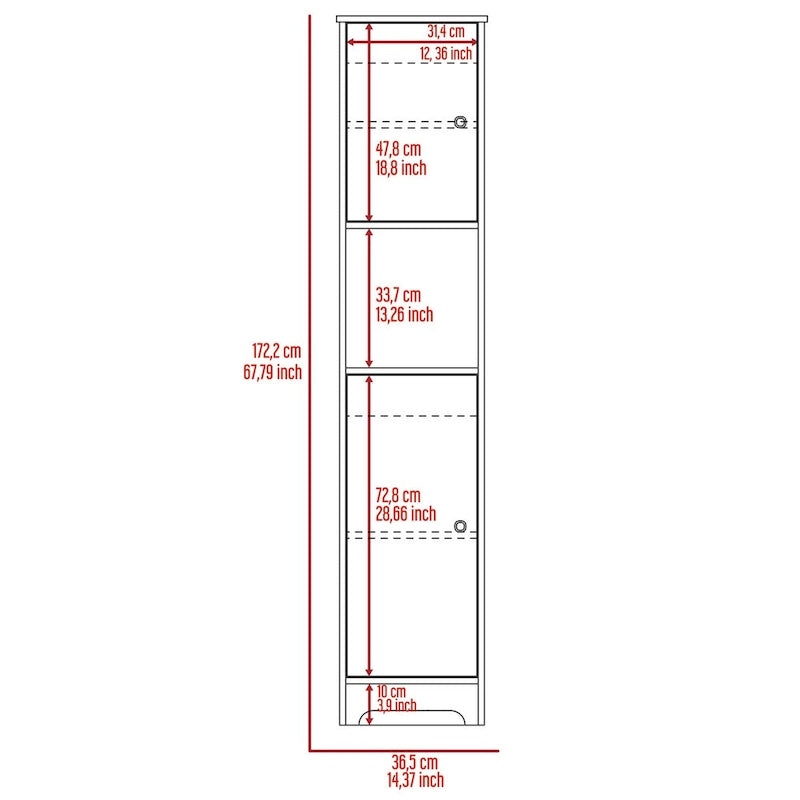 Ibis Linen Cabinet, Double Doors, Four Interior Shelves, Two Cabinets -Light Oak
