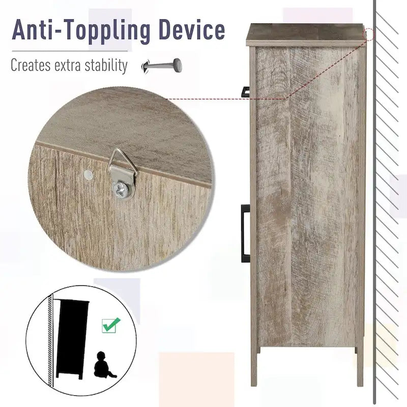 Bathroom Cabinet Storage Cupboard with Drawer and Adjustable Shelf - N/A